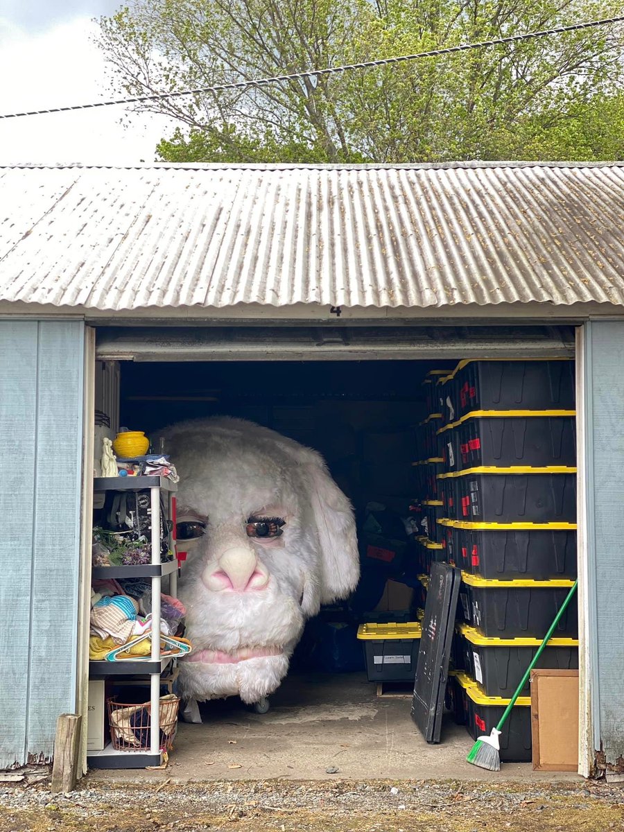 I’m in a weird second hand finds group on Facebook and this woman has the ACTUAL FALKOR FROM NEVER ENDING STORY IN HER GARAGE.