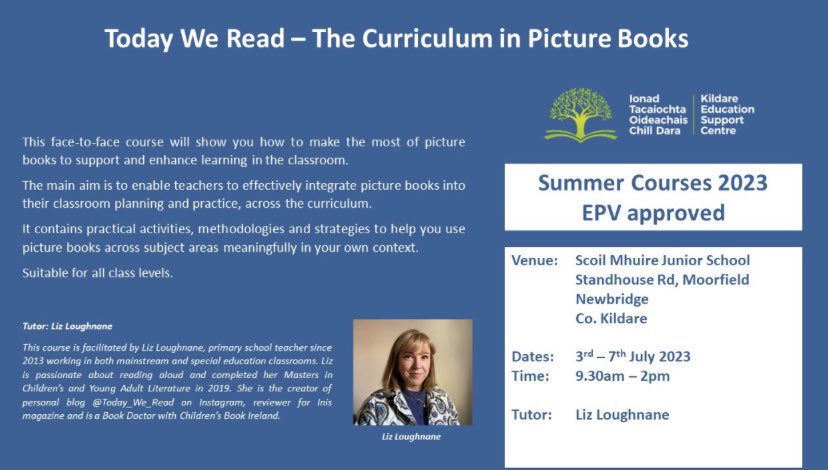 The perfect summer course for those who want to read aloud more in the classroom and integrate story across subject areas 📖

Still spaces available so head over to Kildare Education Centre’s website if you’d like to come along 🤗 #edchatie #edshareie