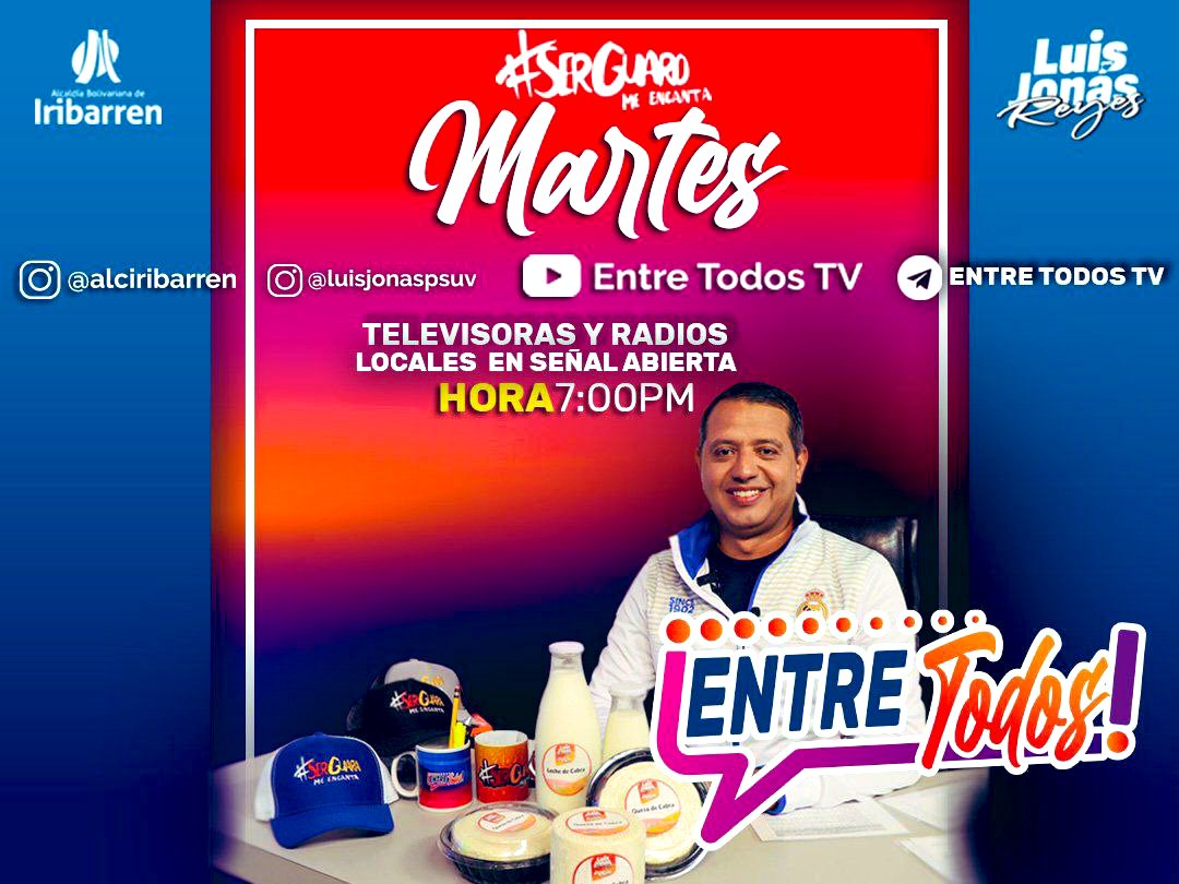 VEN TE INVITO HOY #13JUN A SINTONIZAR Y A CONECTARTE AL PROGRAMA MULTIMEDIO
#EntreTodos con el Alcalde del Municipio Iribarren
@LuisJonasReyes 

#VivaLaUnionDeLosPueblos 

Por Instagram y en EN VIVO vía @luisjonaspsuv