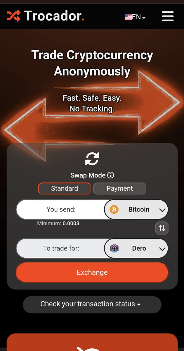 Finally!! $Dero on <a href="/TrocadorApp/">TrocadorApp</a> !
