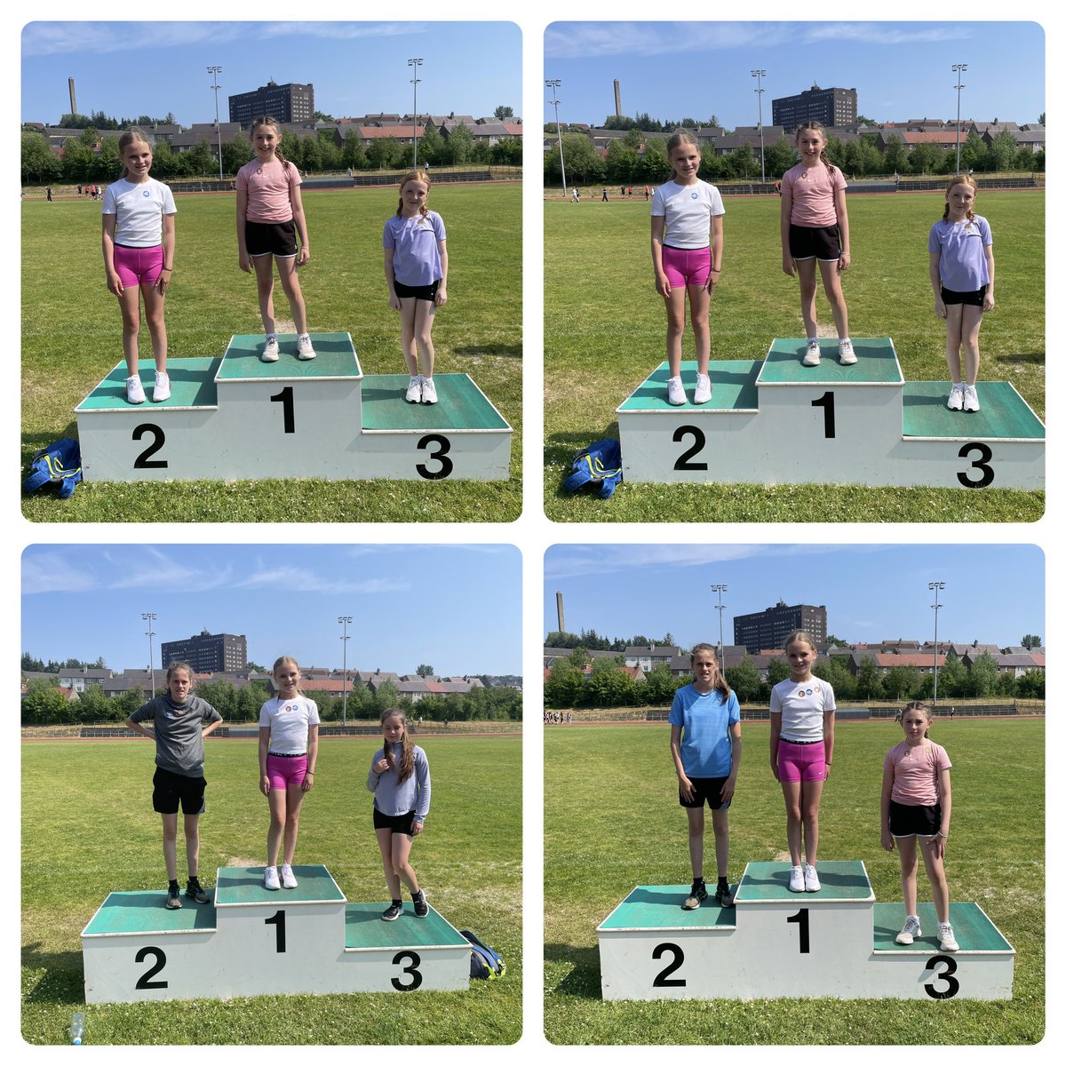 P7 girls also had a fantastic and successful time at our sports day! Here are our winners of the bean bag race, the flat race and the hurdles👏🏃‍♀️🥇🥈🥉@BonarMrs