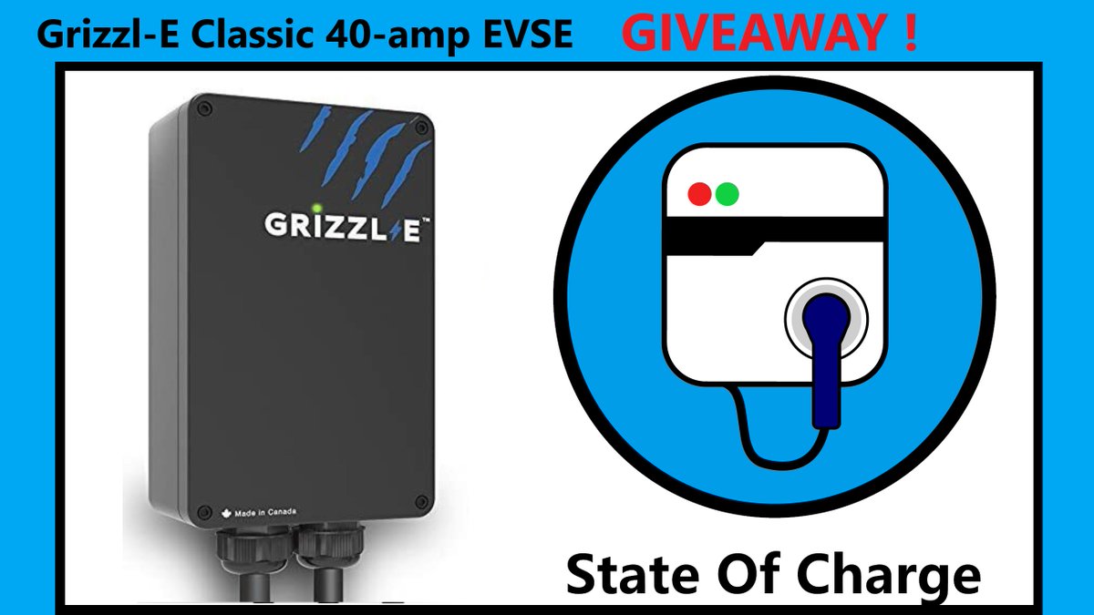 It's time for another EV charger giveaway, a 40-amp Grizzl-E Classic. 
Enter by retweeting this, following me &amp; subscribing to my YouTube channel, State Of Charge.
(post a screenshot showing you've subbed)
The winner will be announced on July 1st. <a href="/UnitedChargers/">United Chargers</a> #evcharging