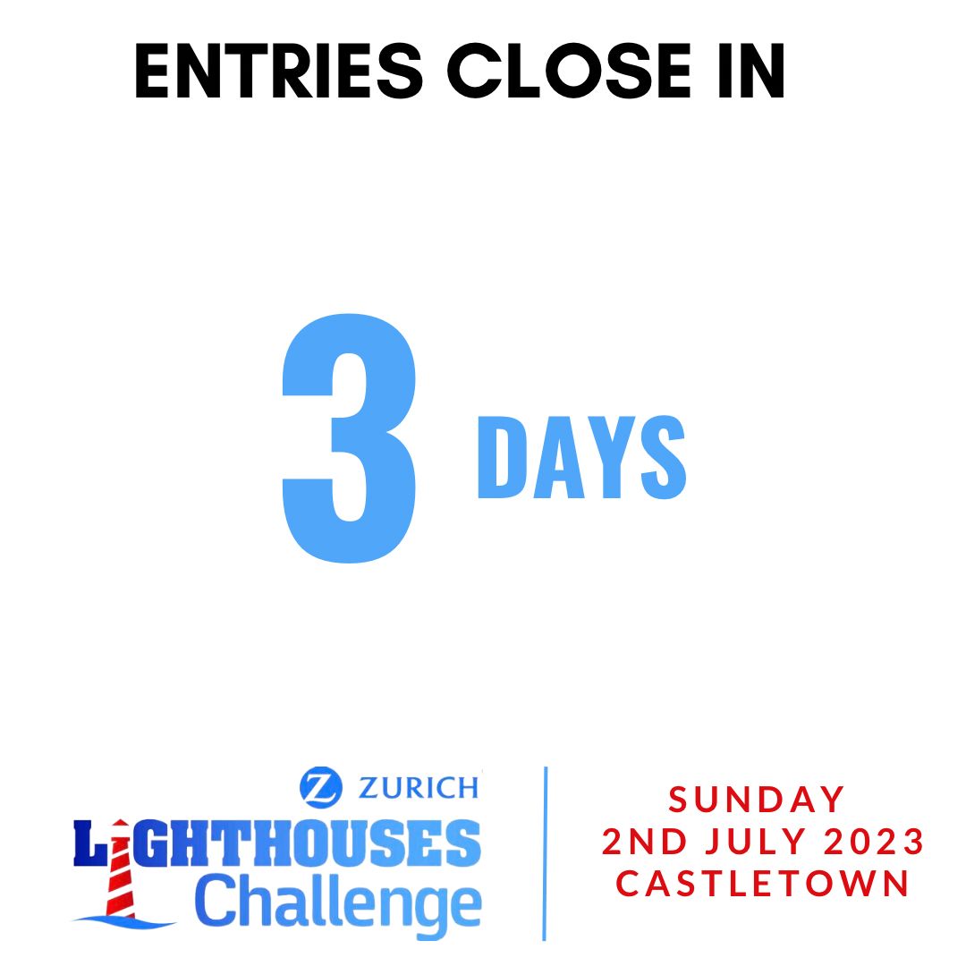 It's the final countdown!

Just three days to go until entries close for the Zurich Lighthouses Challenge. Don't miss out on a chance to ride and head to the website to sign up: lighthouseschallenge.com