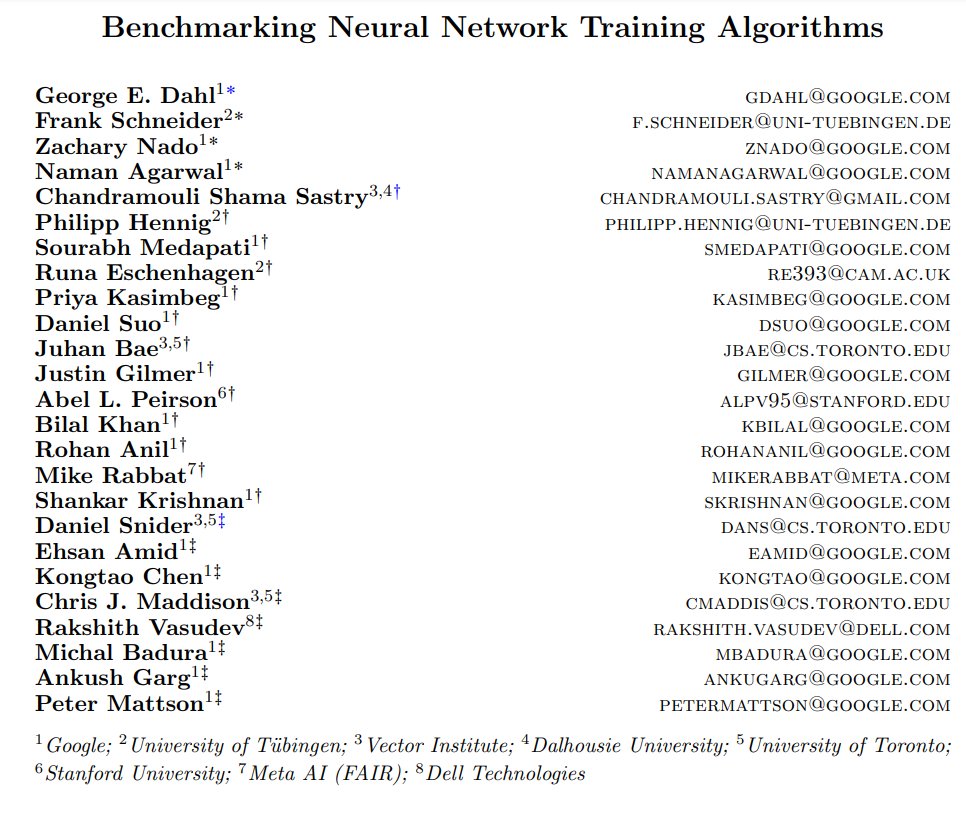 I'm very excited that this paper is out, it has been over 2 years in the making! I started at Google Research speeding up neural net training, but was often frustrated when we didn't know how to declare a win over Adam 🚀