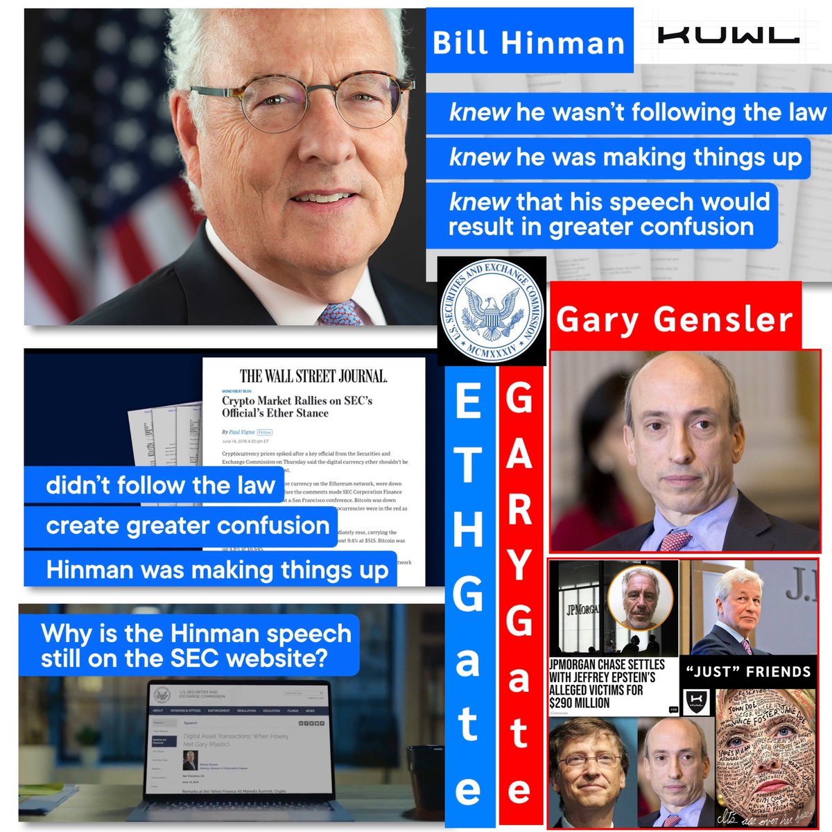 KuwlShow's tweet photo. Meet the SEC Corruption Twins.
Tweedle Dee + Tweedle Dumb.
@billhinmanDC + @GaryGensler.
#ETHGate + #GARYGate.
The proxy @jpmorgan v. @Ripple lawsuit has been 100% exposed.
To be clear, this has always been a case of lawfare between Central Banking & NGO Oligarchs vs. an innovative #FinTech startup challenging the @BISgov’s global monopoly: a hegemonic monetary system that has long controlled ALL the world’s labor supply and fiat currencies through the mechanics of debt enslavement.
The proverbial light switch has been flipped on and now the disinfecting sunlight has begun to eliminate the infections, bacteria & fungus in The Banker’s Matrix.
Transparency, decentralization, interoperability and efficiency.
The #LevelPlaying is here, much to the angst of NGO Oligarchs!
The Hinman emails prove the fear, panic, desperation and godless lengths to which Global Oligarchs are willing to lie, pervert, defame, deceive and destroy a privately owned, #DLT ecosystem - or anything else - that might threaten their iron grip on the global “money” supply & political power structure.
#WeThePeople of the World, won.
Welcome to a New Beginning.
Mad Respect to the #XRPArmy!
Let Freedom Ring! 🇺🇸🌎