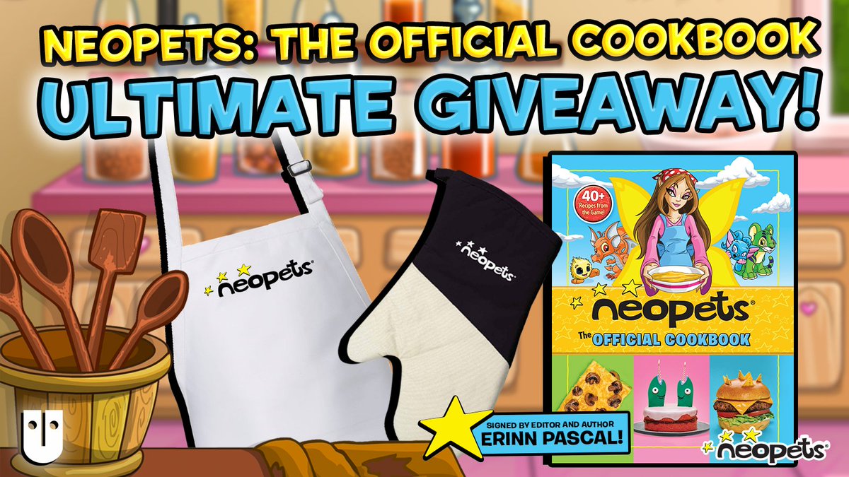 Neopets: The Official Cookbook is now available wherever books are sold! 🥳📙
​
To celebrate its release, Neopets and @AndrewsMcMeel are teaming up to host the Neopets: The Official Cookbook ULTIMATE GIVEAWAY! 🎉 

(gleam.io/RbjfV/neopets-…)

(1/2)