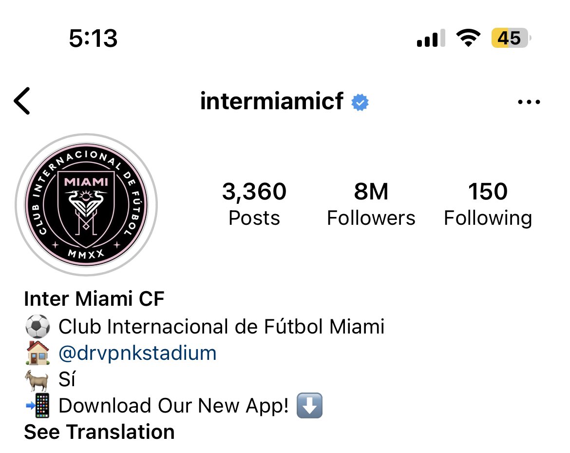 🚨 UPDATE: Inter Miami is now at 8M followers…👀

Lionel Messi >>>>