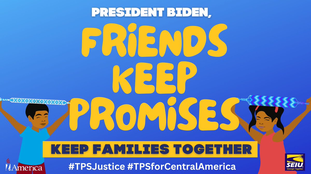 Friends stick TOGETHER.
Friends PROTECT each other.
Friends keep each other SAFE.

Friends keep their promises!

@POTUS, we are friends and will support you as we've done in the past. Now, keep your promise and to #KeepFamiliesTogether! #TPSJustice