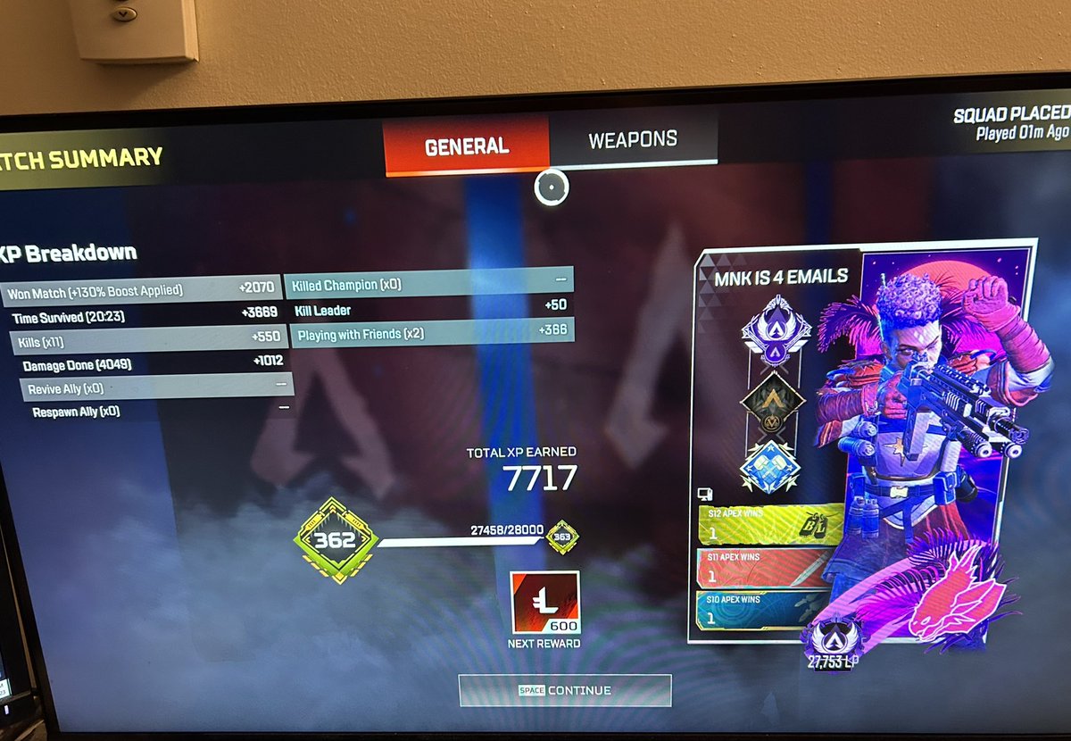 SumnerEMP's tweet image. Had a good day of gaming in “master lobbies” yesterday ☺️