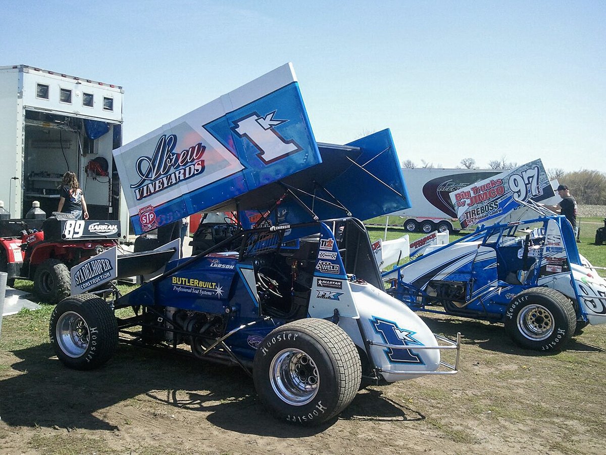 May 12, 2013 - Huset's Speedway - Kyle Larson Abreu Vineyards #1K sprint car. Kyle Larson set quick time for the night, &amp; he finished third place in the A-Main. Mark Dobmeier #13 won the 410 main event &amp; Lucas Wolfe was second. <a href="/KyleLarsonRacin/">Kyle Larson</a> <a href="/DobmeierRacing/">Mark Dobmeier</a> <a href="/HusetsSpeedway/">Huset's Speedway</a>