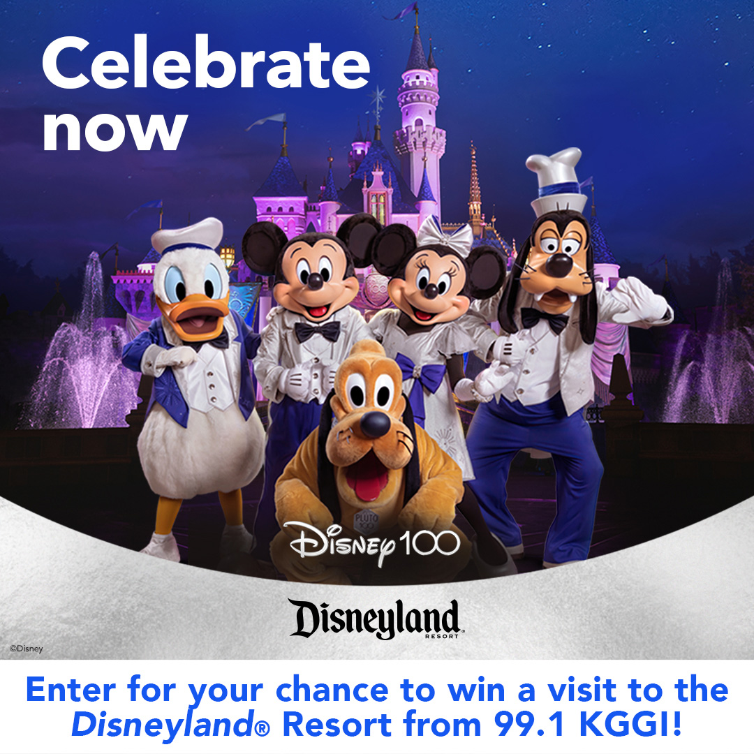 Want tix to Disneyland? Open up 99.1 KGGI on the @iheartradio app, tap on the red Talkback mic, tell us why you should win the tix, include your name/phone. Then listen to 99.1 M-F during the 7a, 12p & 5p hour to see if you hear your name called! Details https://t.co/FRmAvHwuLc https://t.co/HnaZumXzJ8