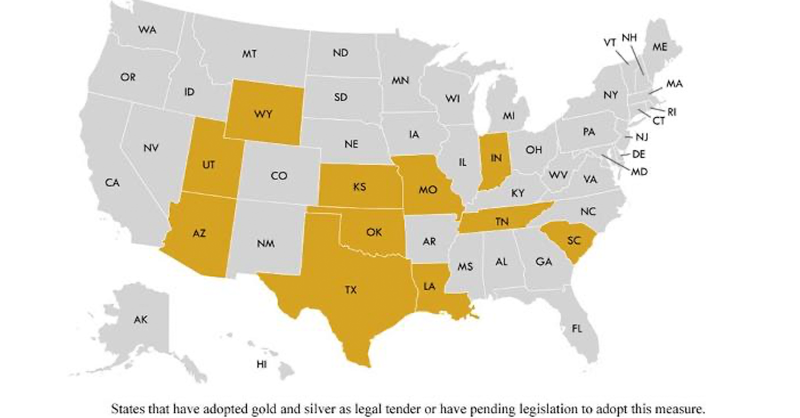 States in the United States where $GOLD and $SILVER are legal tender.

Do you live in any of the states below?