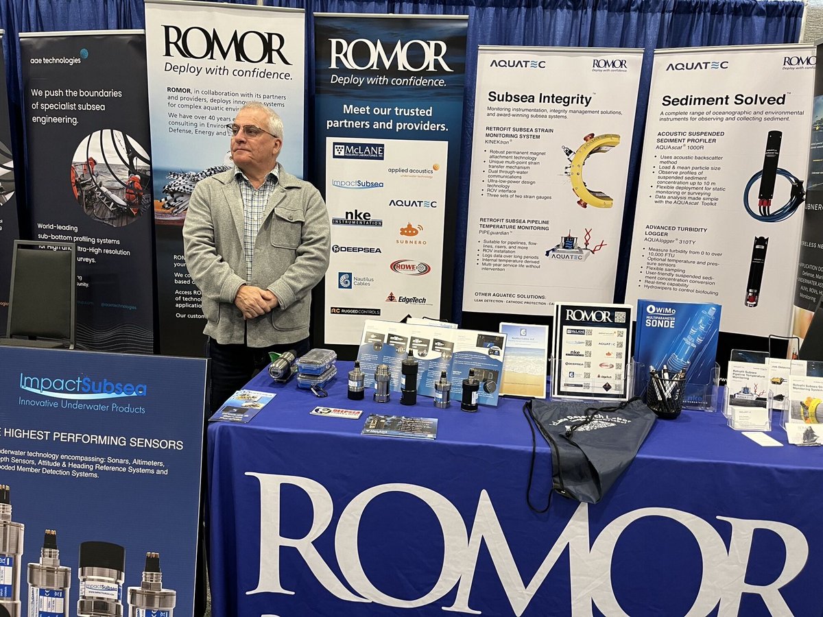 ImpactSubsea's tweet image. If you're visiting The H2O Conference and Exhibition stop by the ROMOR stand 109.
@ROMOROCEAN will be showcasing Impact Subsea’s game changing sensor solutions.
ROMOR website: bit.ly/3Nt1Zfp
#h20conference #oceantech #novascotia