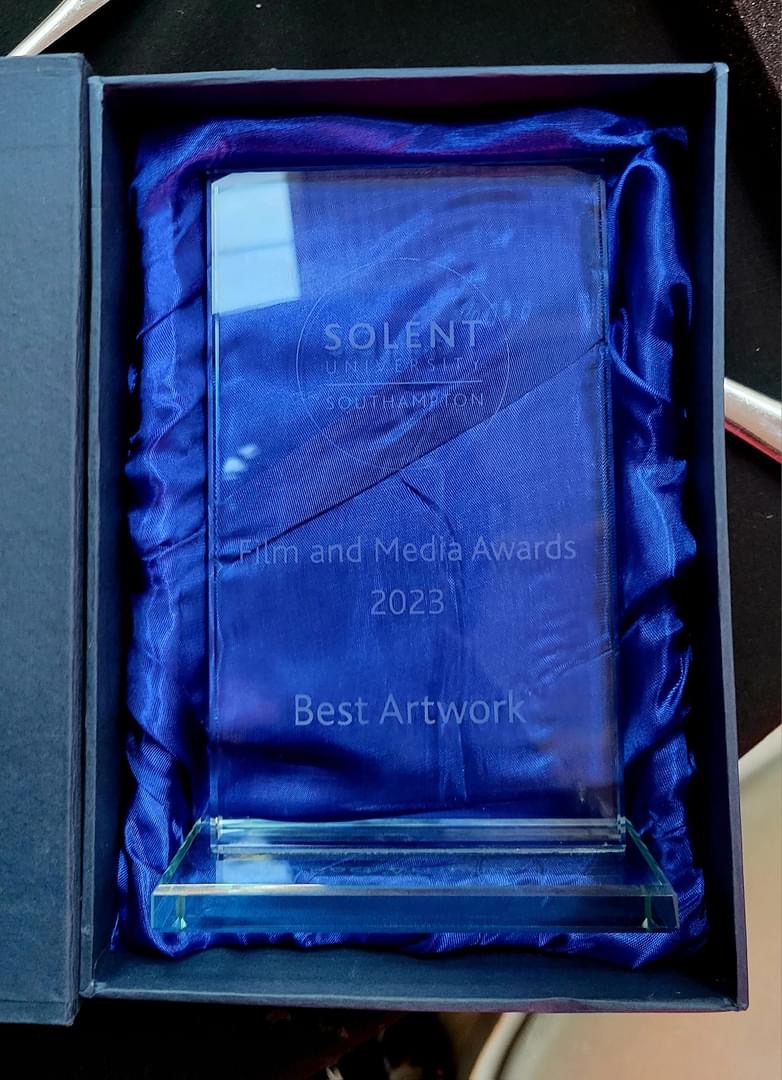 Skelly3d0's tweet photo. Realised I never thanked @SolentCGMagic @SolentUni for the award I recieved for my project "Human", awarded Best Artwork at the Film and Media Awards. Thankyou! #FAMAwards2023 https://t.co/AlhWXy3xKH