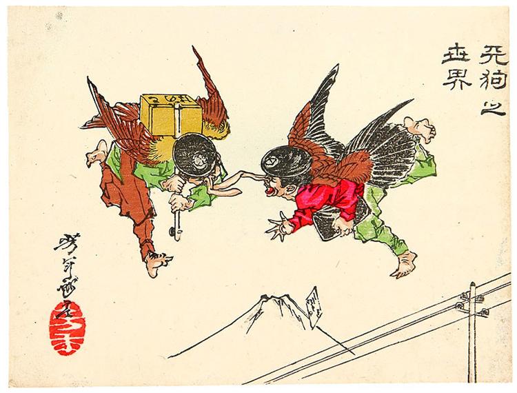 Yoshitoshi Tsukioka - Postal Tengu    #japan #japaneseart #yoshitoshi #月岡芳年 #ukiyoe #浮世絵 #日本美術