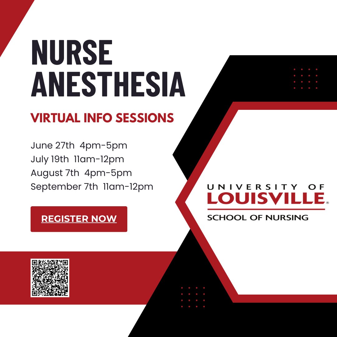 Learn more about the University of Louisville School of Nursing’s DNP Nurse Anesthesia specialty!  Register now: louisville.edu/nursing/academ…