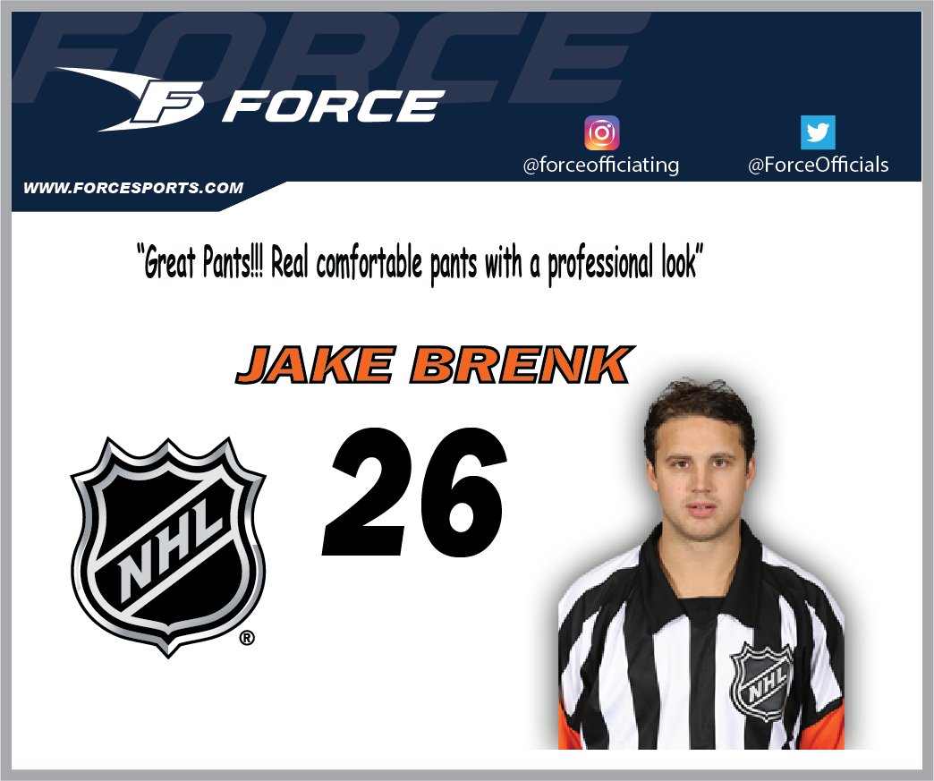 ForceOfficials's tweet image. NHL Official Jake Brenk
On wearing Force PA-21 Pro pants.