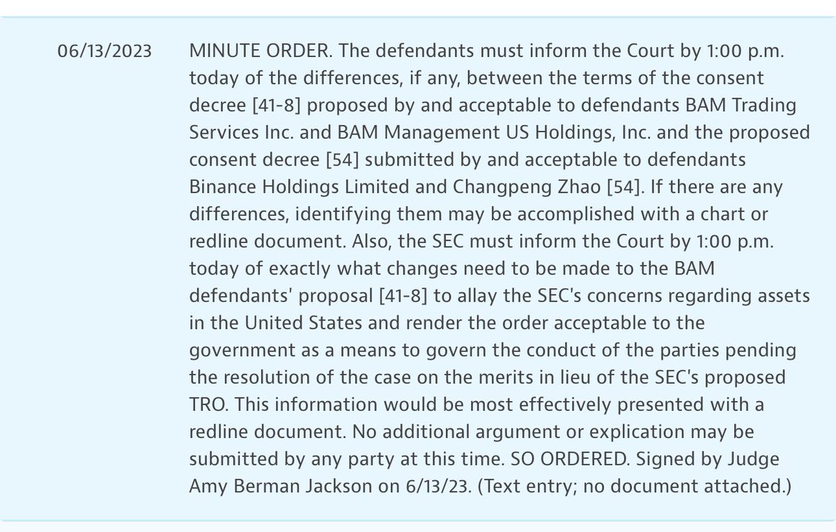 SEC/Binance Newsflash

The Judge in the SEC/Binance matter just issued a new order, clearly trying to broker a compromise with a temporary consent decree pertaining to Binance-related assets in the U.S. (see graphic). This would allow everyone time to prepare for a full-fledged…
