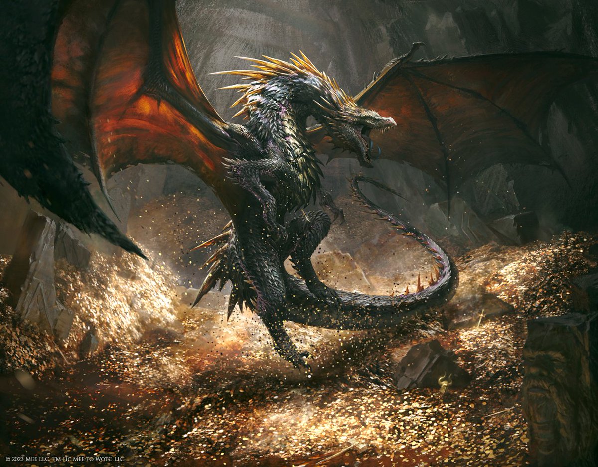 Cavern - Hoard Dragon. 
Illustration for Magic The Gathering - The Lord of the Rings: Tales of Middle-earth
AD: Andrew Vallas 
#lotr #mtg
