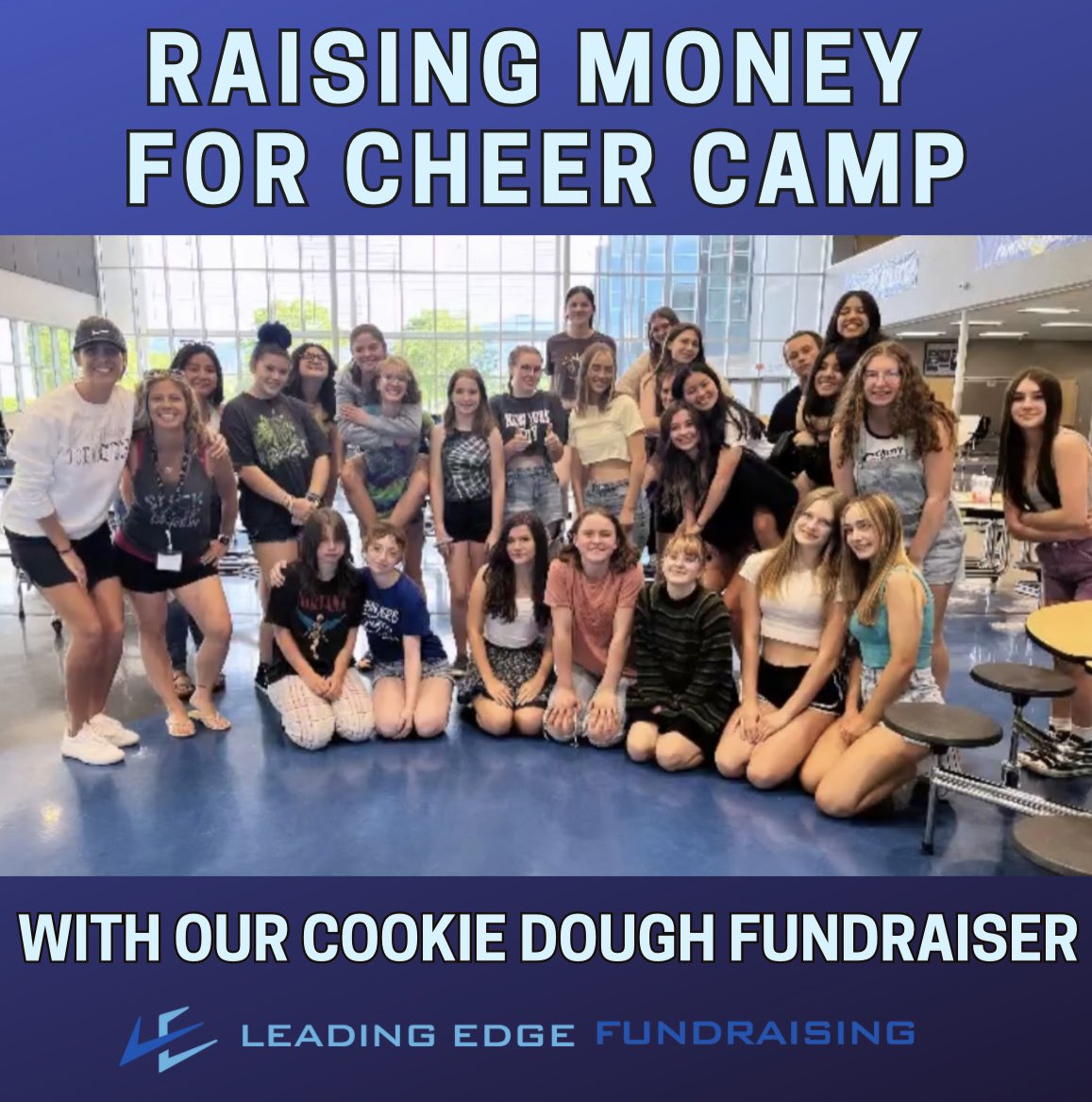 Cookie dough time for this Cheer group as they kick off their cookie dough fundraiser, raising funds for Cheer Camp. ⁣
#leadingedge #leadingedgefundraising #raisemore #fundraiser  #lefundraise ⁣#raisemoney #fundraising #fundraise