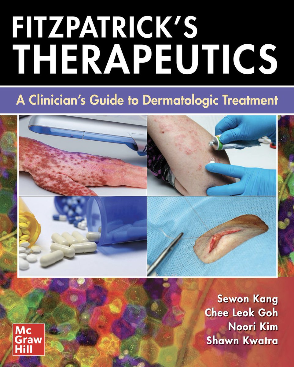 drshawnkwatra's tweet photo. Hot off the press - our new book  “Fitzpatrick’s Therapeutics: A Clinician’s Guide to Dermatologic Treatment”- https://t.co/FYURTADIj0

A big thanks to all the authors &amp; co-editors Drs. Sewon Kang, Chee Leok Goh, &amp; Noori Kim for helping create this new bedside tool #dermtwitter https://t.co/ib1DRYsulz