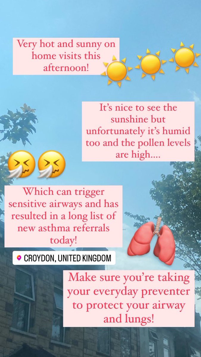 Student Nurse, Mariama from the Rainbow Children’s Unit 🌈 joined us on home visits this afternoon. Observing our role and some shared asthma learning!