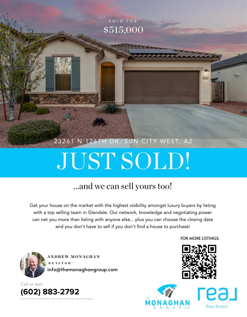 🎉🔑 Celebration Time! Another Home Sold! 🔑🎉

#TheMonaghanGroup #arizonahomes #arizonarealestate #RealBroker #suncitywestaz #homesold #JustSoldHome #justsold #CelebratingSuccess #CongratulationsToTheSellers #DreamsTurnedIntoReality