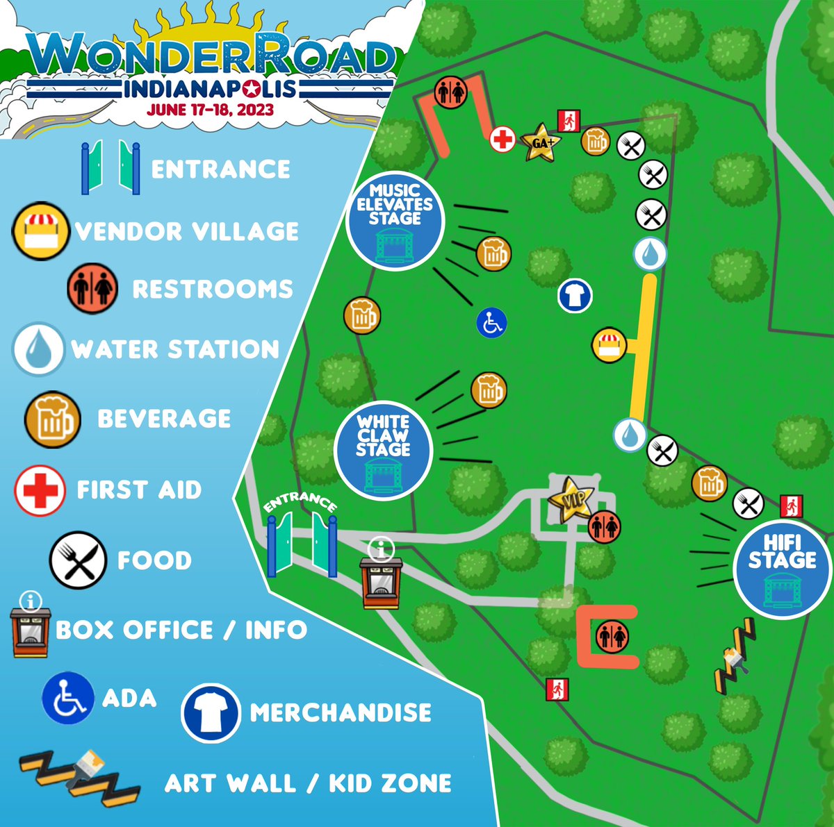 Plan early, map out your day(s) at <a href="/WonderRoadFest/">WonderRoad</a> For those that came last year, set-up is much the same. For those new to the music fest you will find the venue very easy to navigate, with no stage longer than a 2-3 minute walk from the other stages. wonderroadfest.com