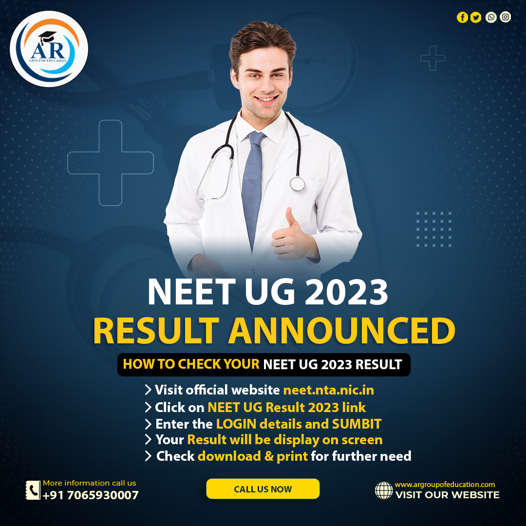 🎉 Exciting News Alert! 🎉

The moment we've all been waiting for has arrived! 🎓✨
NEET UG 2023 RESULTS ARE OUT!

#NEETUG2023 #ResultsOut #FutureDoctors #MedicalDreams #AchievementUnlocked #ProudMoment #HardWorkPaysOff #ChasingDreams #MedicalAspirants #FutureMedicalProfessionals