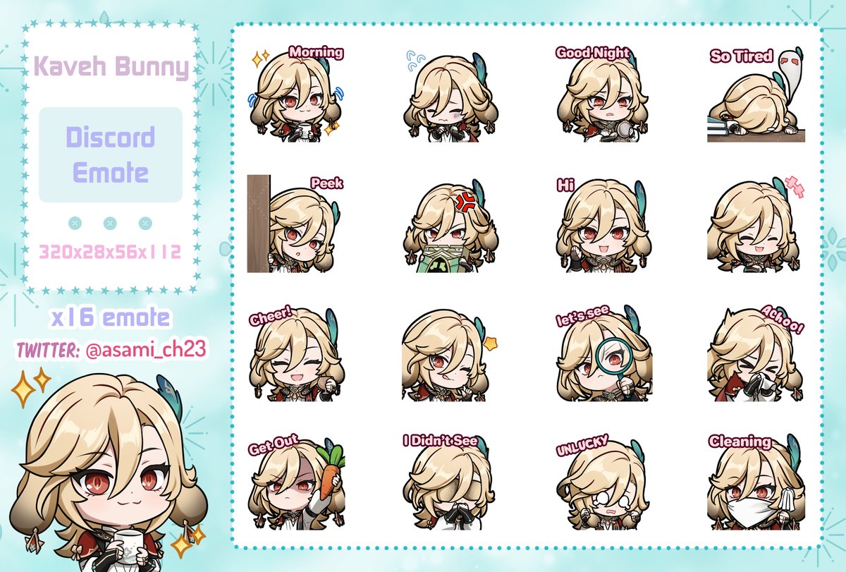 🏛️Kaveh emotes here! there's discord and whatsapp ver
link ⬇️
#カーヴェ #原神