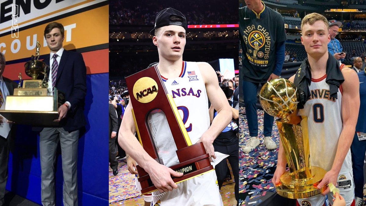 nuggets's tweet photo. He's won at all three levels of the game. 

Certified winner 🏆 https://t.co/OdJmVylv75