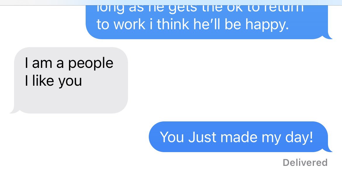 Patient mad at me bc i was hesitant to let him return to work (due to nonunion) and i told my SP “people don’t like me today.” I lucked out with this doc 🥲