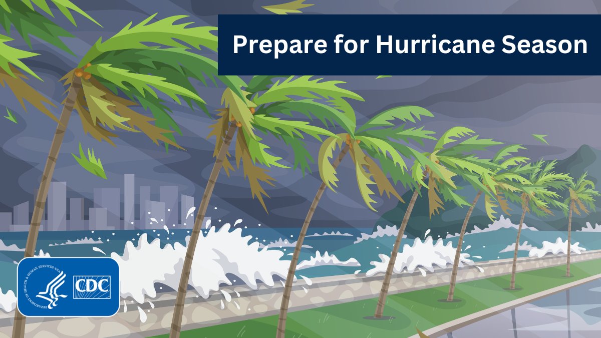 #Hurricanes can lead to many health risks, such as injury, waterborne diseases, carbon monoxide poisoning, and more. Plan ahead so you can stay safe.  

Visit @CDCenvironment’s website for tips to #PrepYourHealth: bit.ly/3priLBU