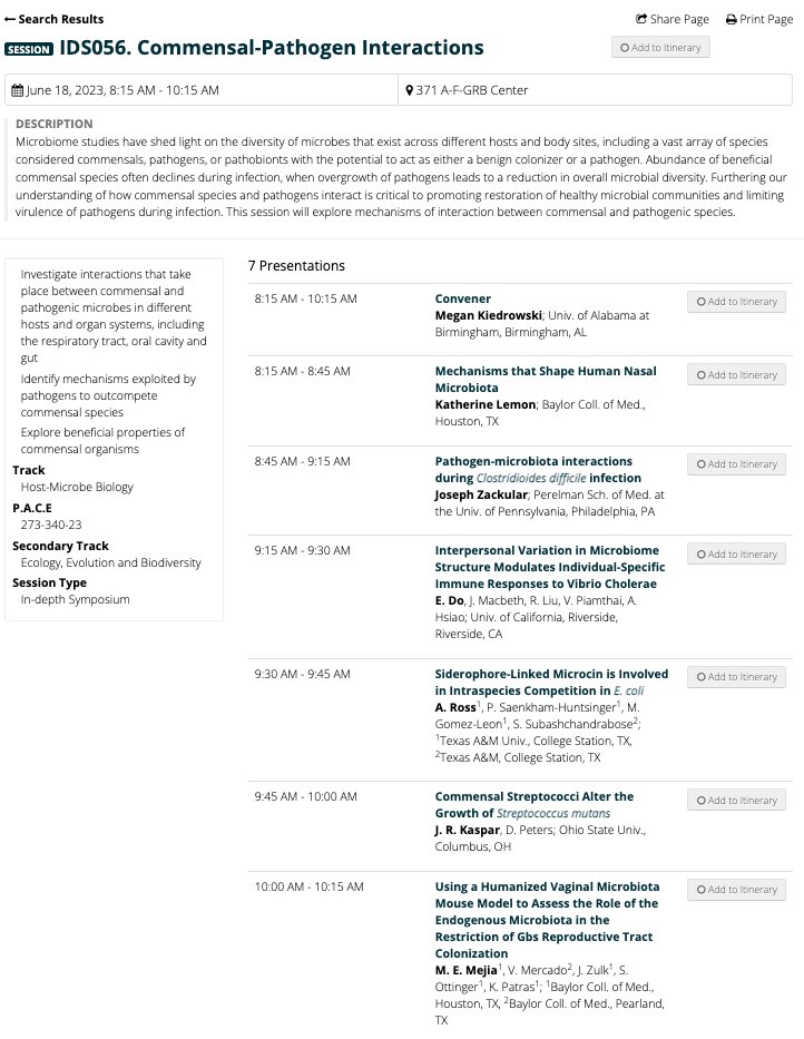 Dr. Megan Kiedrowski (@microbiomegan) on Twitter photo Looking forward to a great symposium on Commensal-Pathogen Interactions at #ASMicrobe with talks by @KLemonLab and <a href="/joeyzacks/">Joe Zackular</a> and featuring 4 great trainee abstracts. Come see us on Sunday morning 6/18 at 8:15AM in Rm 371! Looking forward to a great symposium on Commensal-Pathogen Interactions at #ASMicrobe with talks by @KLemonLab and <a href="/joeyzacks/">Joe Zackular</a> and featuring 4 great trainee abstracts. Come see us on Sunday morning 6/18 at 8:15AM in Rm 371!