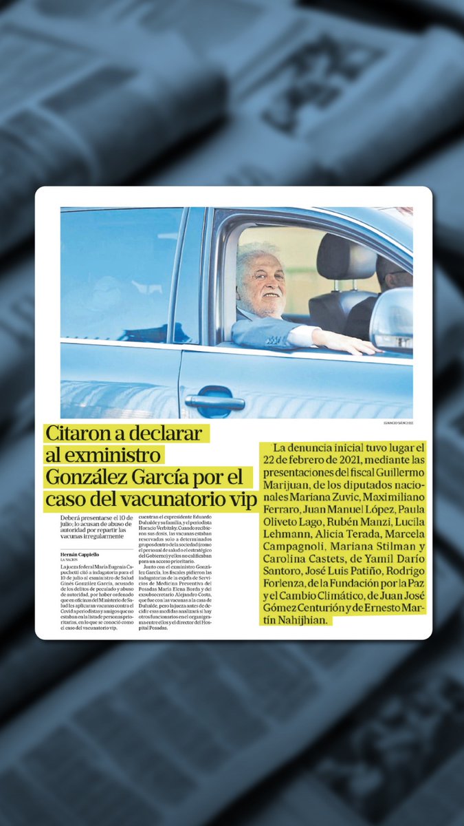 En febrero de 2021 la Coalición Cívica denunció el vacunatorio VIP. Ahora la jueza Capuchetti cita a indagatoria a Ginés González García y a otros responsables.
Leelo en La Nación 👇🏻
bit.ly/3qF5whD