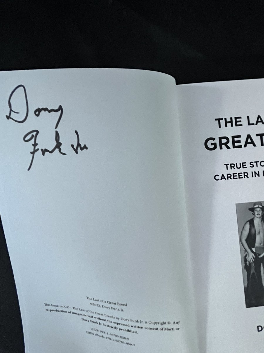 We have a few signed copies of Dory Funk Jr’s book “The Last of A Great Breed” available. Please DM us if you are interested one getting a copy!