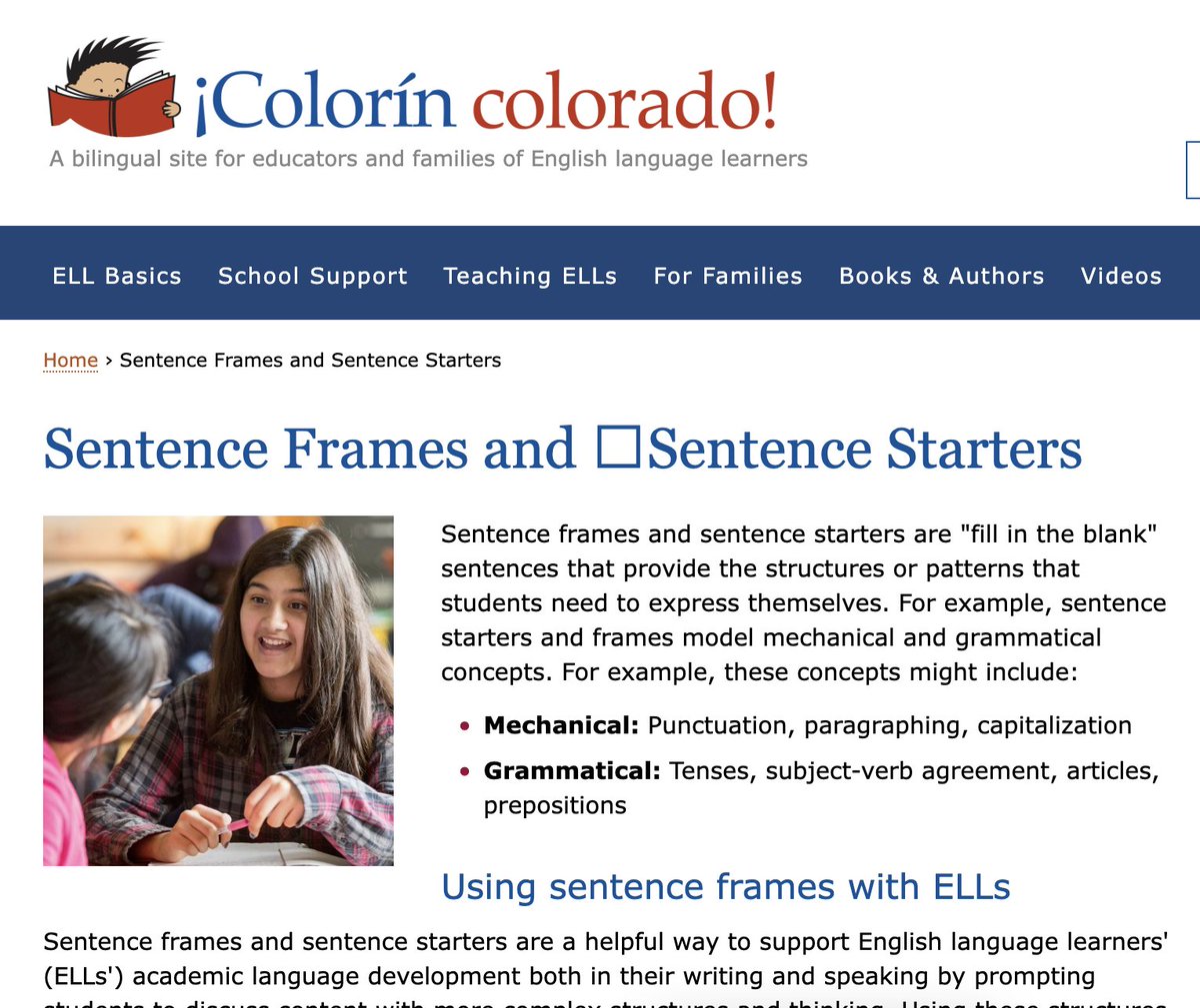 Tan K Huynh (he/his) 🇱🇦🇺🇸🏳️🌈 (@tankhuynh) on Twitter photo Wanted to share that the AMAZING <a href="/ColorinColorado/">Colorín Colorado</a> has a new strategy library.
The first entry in their library are sentence frames and starters. colorincolorado.org/sentence-frames Wanted to share that the AMAZING <a href="/ColorinColorado/">Colorín Colorado</a> has a new strategy library.
The first entry in their library are sentence frames and starters. colorincolorado.org/sentence-frames