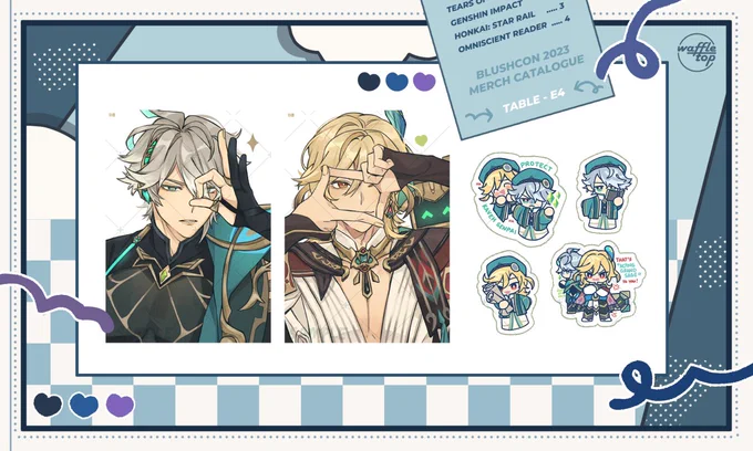 I'll be at #blushcon2023 this weekend at table E4! Will I add more in this catalog? Most likely 😂 my usual sticker sheets and webtoon sets will also be available! See u there 🤍