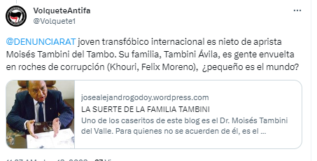 DENUNCIARAT's tweet photo. Su origen es relevante debido a aspectos como este, los cuales son de importancia para nosotros los peruanos.

Acá no apañamos el racismo ni la xenofobia https://t.co/kEYAypwAy2