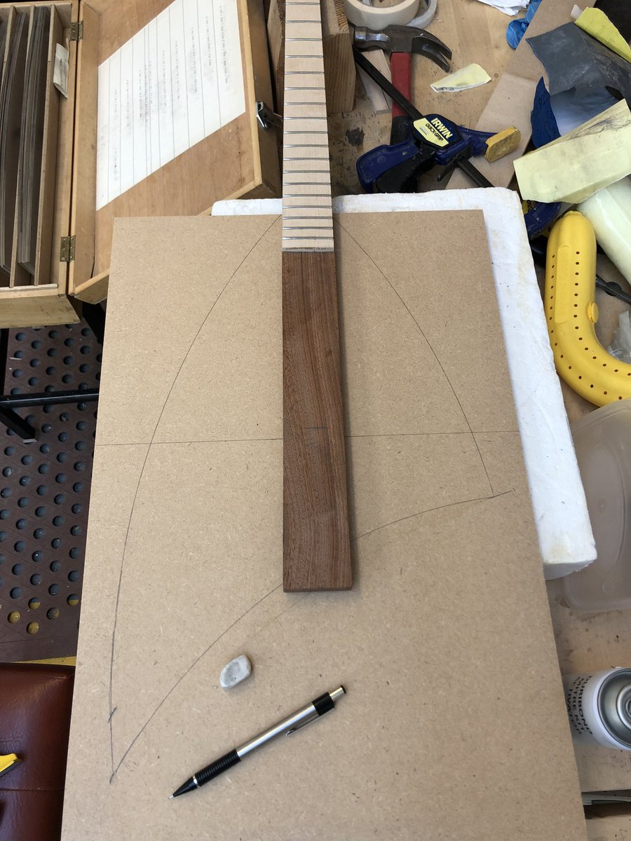 Frets in 👌 love doing these wee 4 string fretboards, so much quicker than a guitar… onto body design next 🤔🤷🏻‍♂️