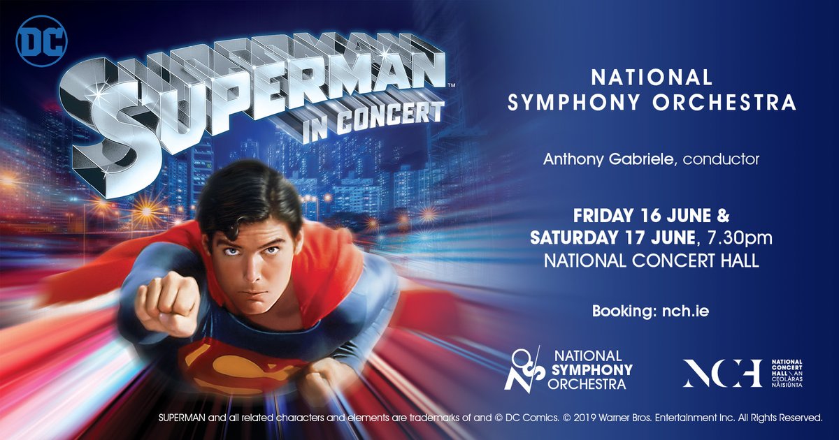 National Symphony Orchestra (@nsorchestrairl) on Twitter photo ❗YOU’LL BELIEVE A MAN CAN FLY❗
We are proud to partner with Film Concerts Live! to present Superman in Concert at the <a href="/NCH_Music/">National Concert Hall</a> this Friday and Saturday evening. Don’t miss this exciting chance to experience a beloved classic film as never before!
🎟️ bit.ly/42BXFyH ❗YOU’LL BELIEVE A MAN CAN FLY❗
We are proud to partner with Film Concerts Live! to present Superman in Concert at the <a href="/NCH_Music/">National Concert Hall</a> this Friday and Saturday evening. Don’t miss this exciting chance to experience a beloved classic film as never before!
🎟️ bit.ly/42BXFyH