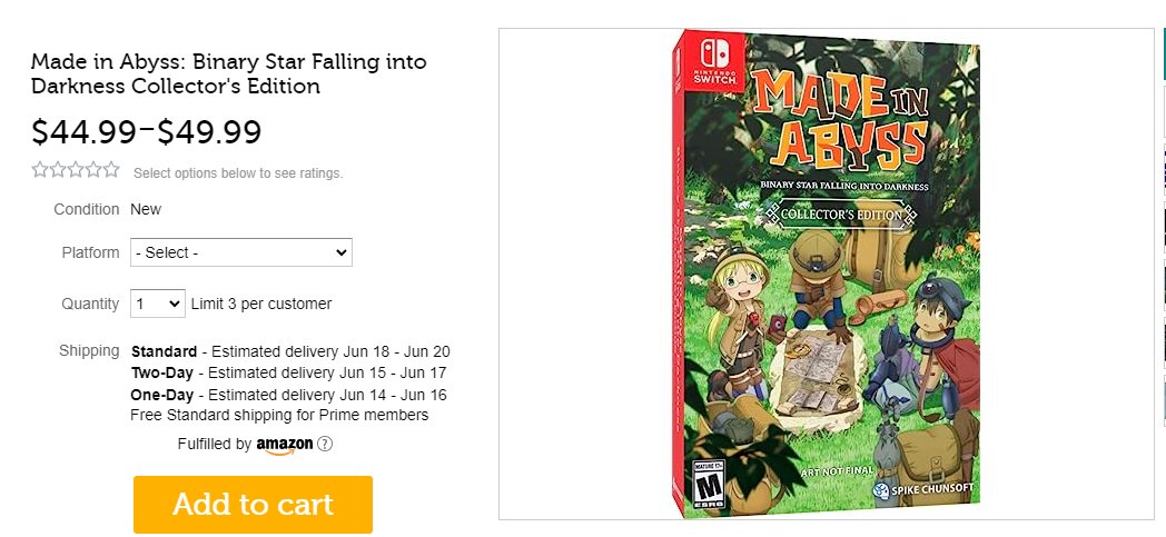 Made in Abyss: Binary Star Falling into Darkness Collector's