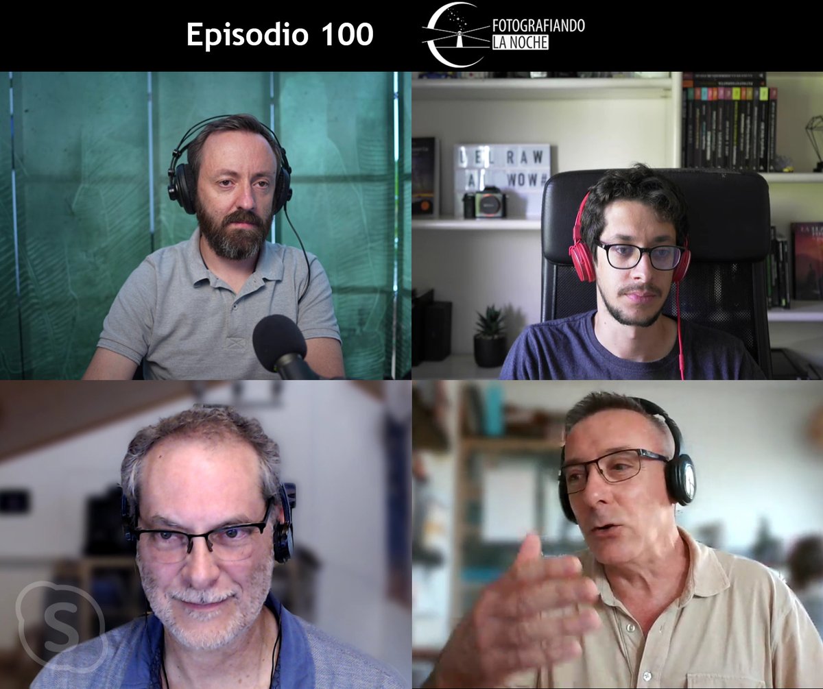 Episodio 100 del #podcast, #astrofotografia y #astronomia. Lo celebramos con muchos invitados al programa y una tertulia final con Javier Rosano, Javier M. Morán y David Galadí. Escúchalo en bit.ly/3X6U7mE