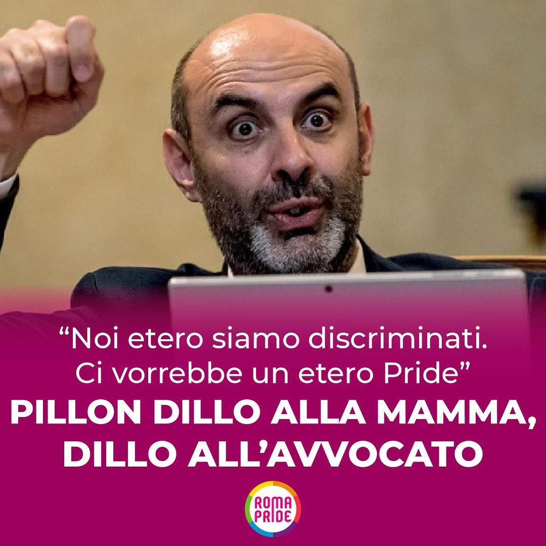 Roma_Pride's tweet photo. Pillon dillo alla mamma, dillo all’avvocato https://t.co/hmMGvYyEuZ