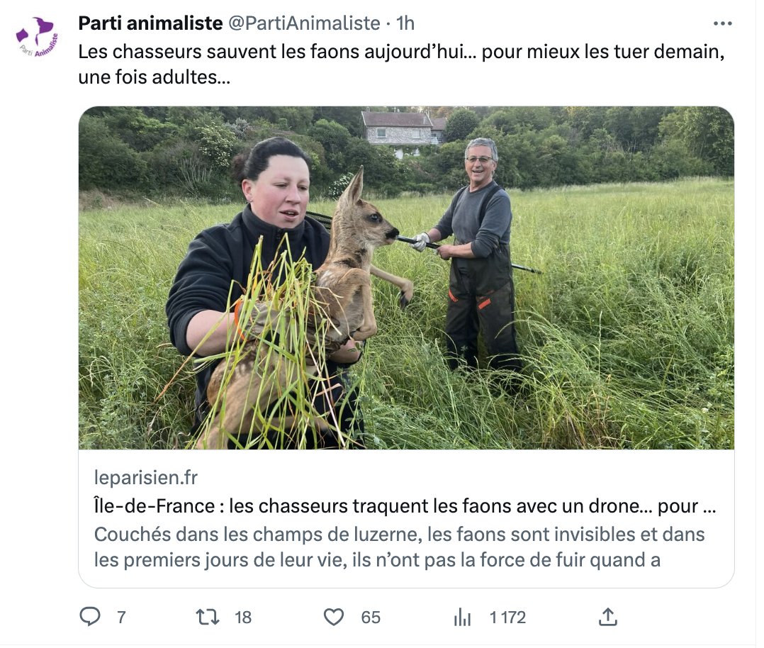 FrancAller_info's tweet image. Les #chasseurs ont en effet un intérêt concret, majeur et constant à préserver les espèces de #faune sauvage: sans gibier, nous ne pourrions plus chasser.
Après, si vous avez du mal avec le pragmatisme, je ne peux rien pour vous.
Bonne soirée, les gens.
#Chasse…