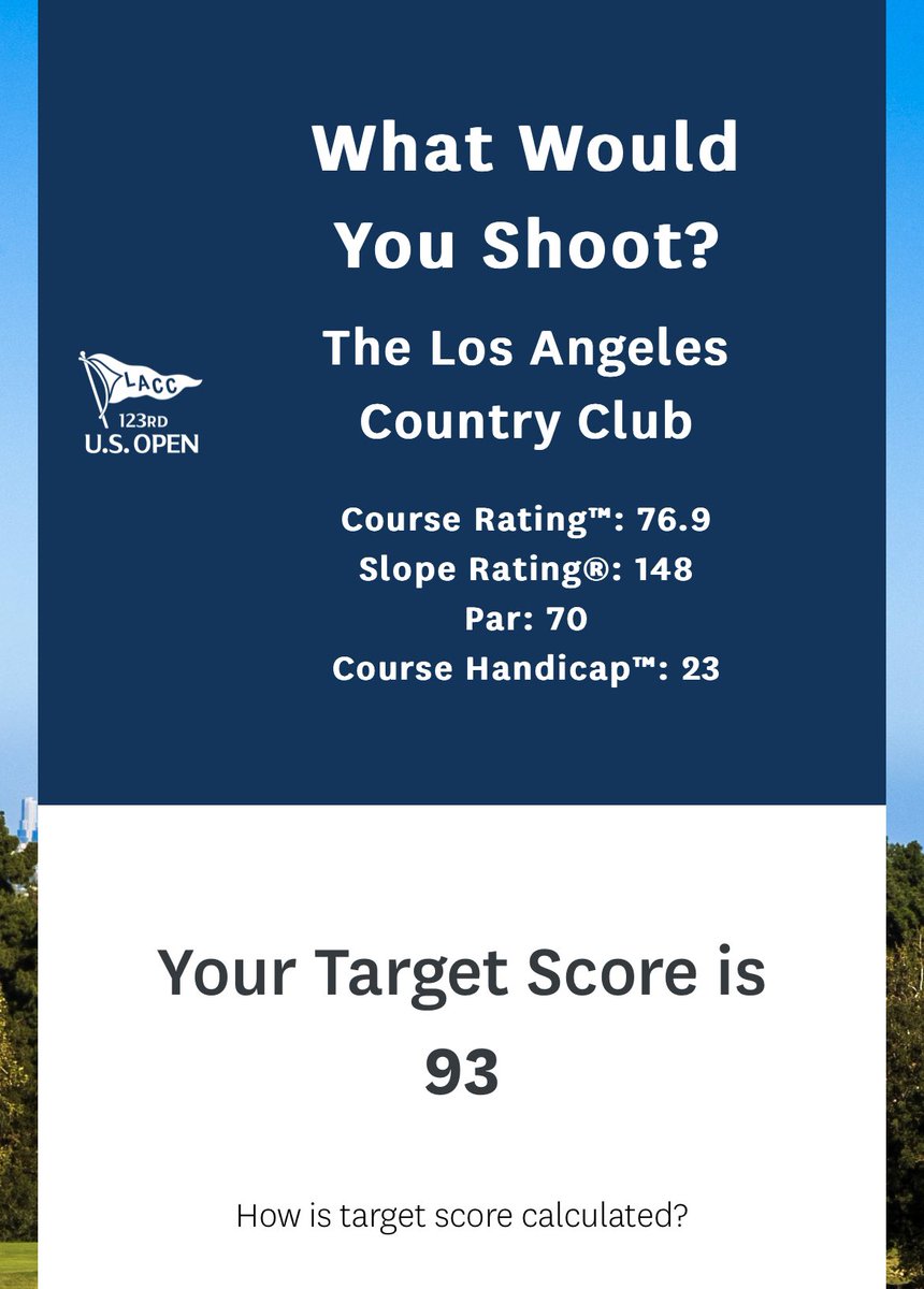 Not a chance I sniff 93. Be lucky to break 110 with us open rough. But hey it would be fun.