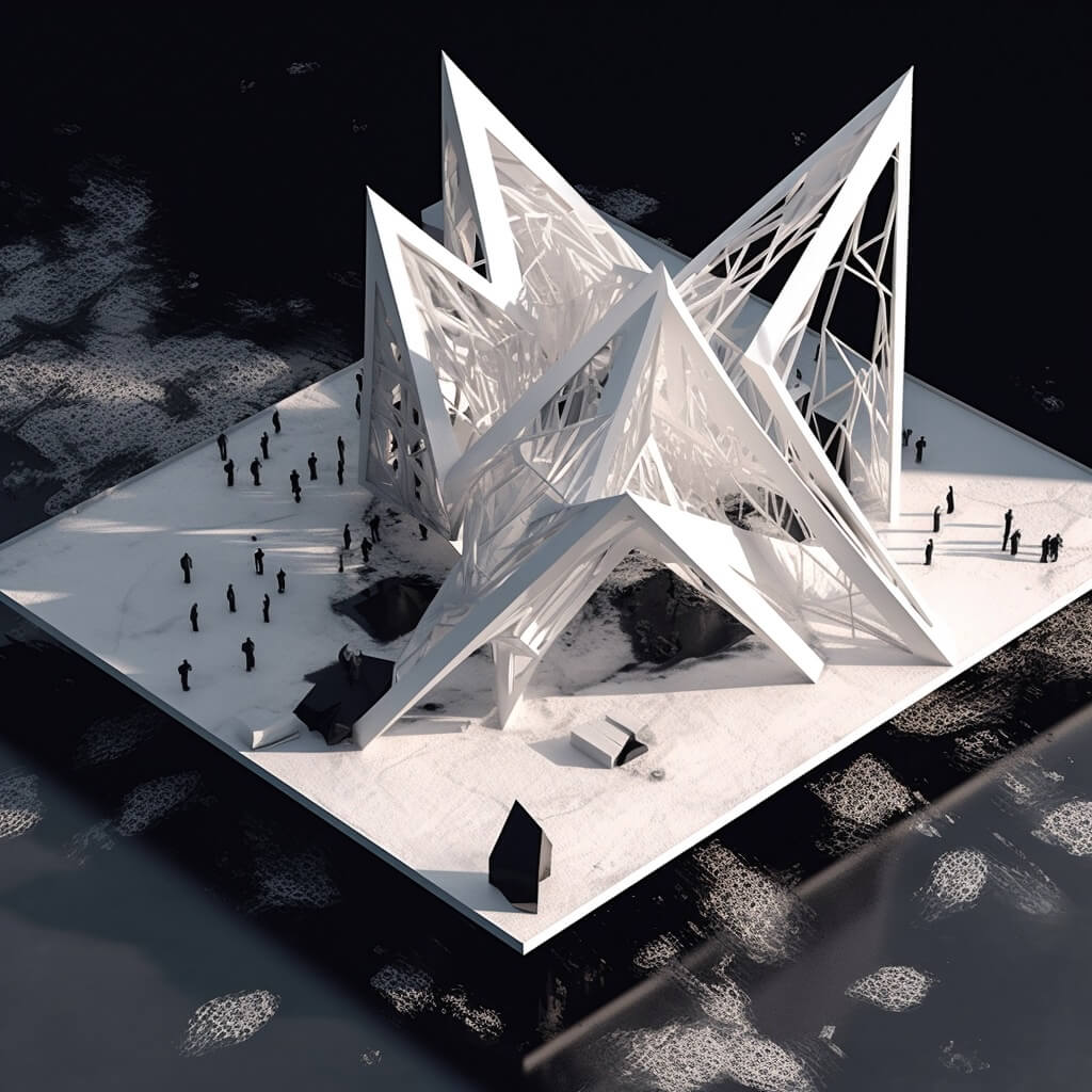 Dynamism Of Triangles by Jenifer Haider Chowdhury
Read more: lnkd.in/g_En_Rpt
Tools used: Midjourney Version 5, Adobe Photoshop

#ai
#midjourney

#architect
#architecture
#amazingarchitecture

#midjourneyai #future