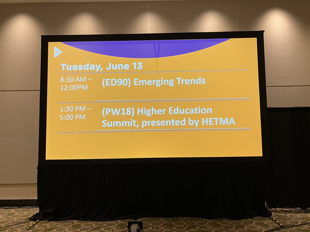 #HigherEd Summit at #InfoComm23 presented by <a href="/HETMA_org/">HETMA</a> beginning soon!