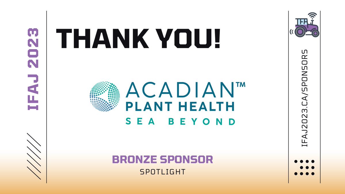 IFAJ2023's tweet photo. Thanks to @AcadianPlant for being one of the #IFAJ23 bronze sponsors which enables @CdnFarmWriters to host worldwide #agmedia in AB. 

#AgComms #AgCommunicators https://t.co/mFfbPMTcNk