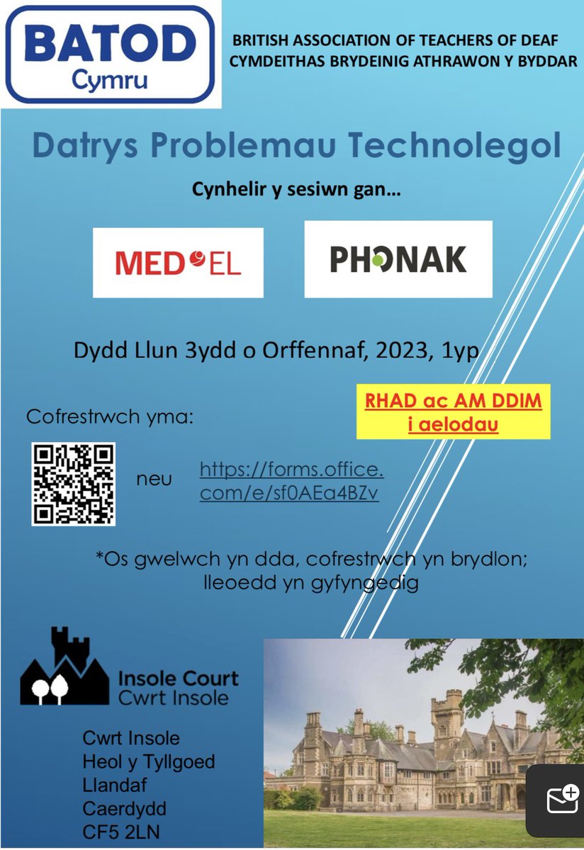 BATOD Cymru are hosting a workshop for members-please see flyer below. This will emailed to member’s shortly.